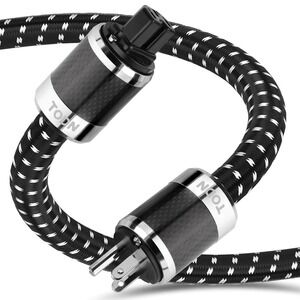 TODN AG-Series 1M Hi-Fi Power Cable NEMA 5-15P To IEC C15 Black Braided 2500W